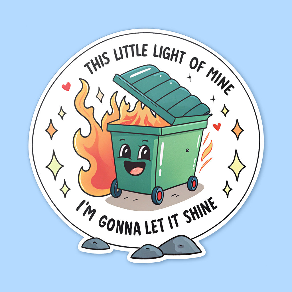 Dumpster Fire Sticker - Funny, Sarcastic Vinyl Decal for Laptops, Cars, and Water Bottles
