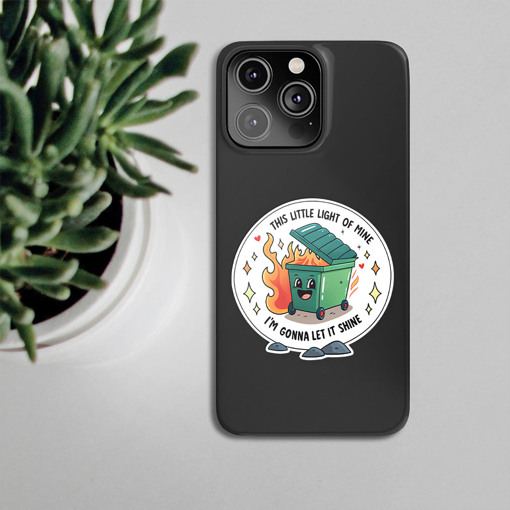 Dumpster Fire Sticker - Funny, Sarcastic Vinyl Decal for Laptops, Cars, and Water Bottles