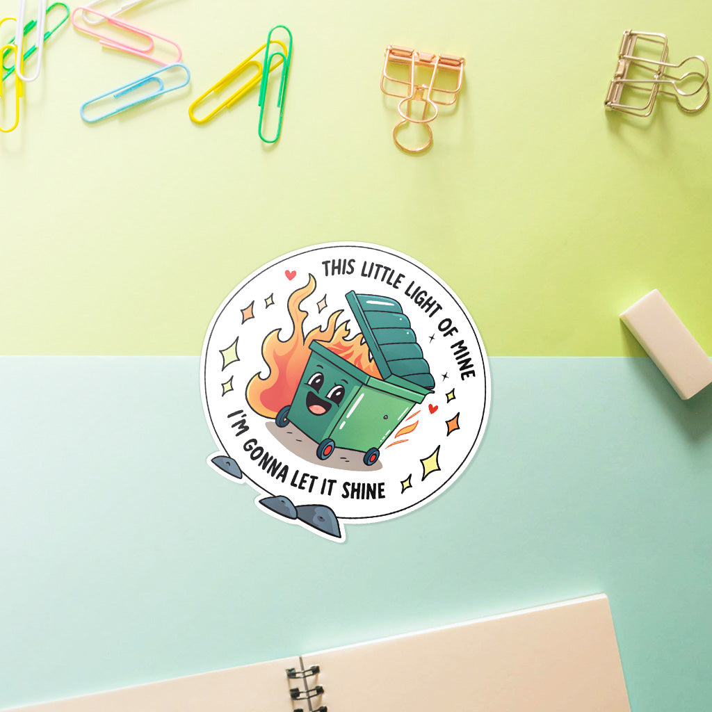 Dumpster Fire Sticker - Funny, Sarcastic Vinyl Decal for Laptops, Cars, and Water Bottles