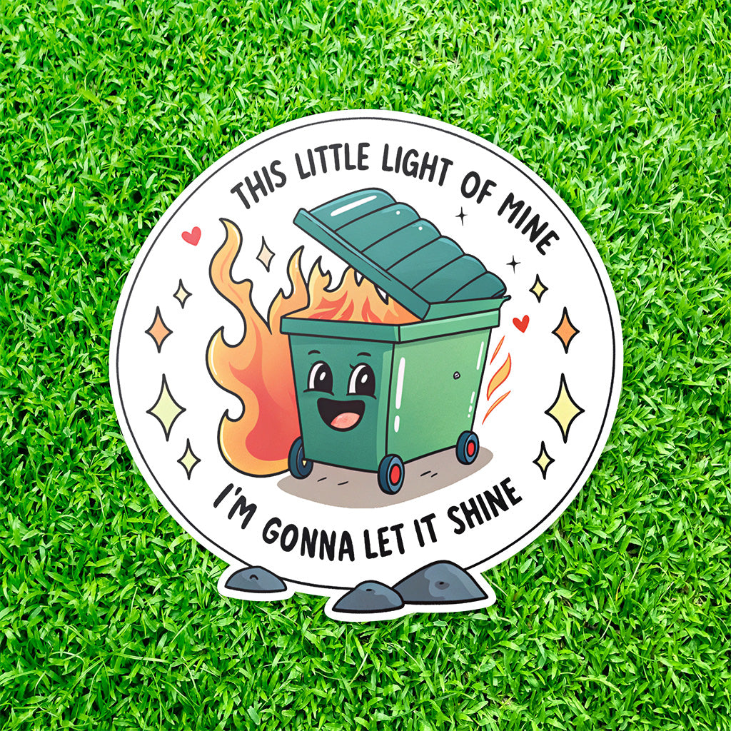 Dumpster Fire Sticker - Funny, Sarcastic Vinyl Decal for Laptops, Cars, and Water Bottles