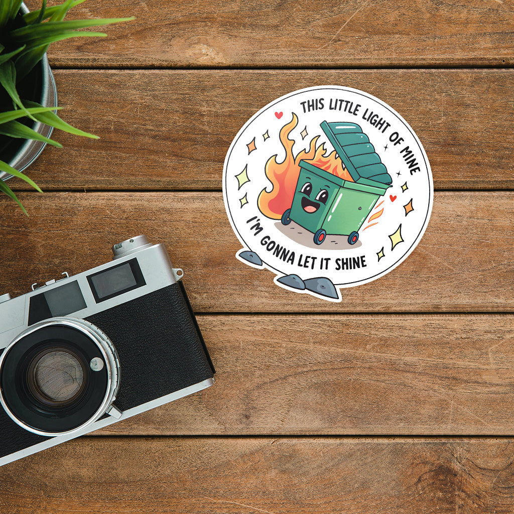 Dumpster Fire Sticker - Funny, Sarcastic Vinyl Decal for Laptops, Cars, and Water Bottles