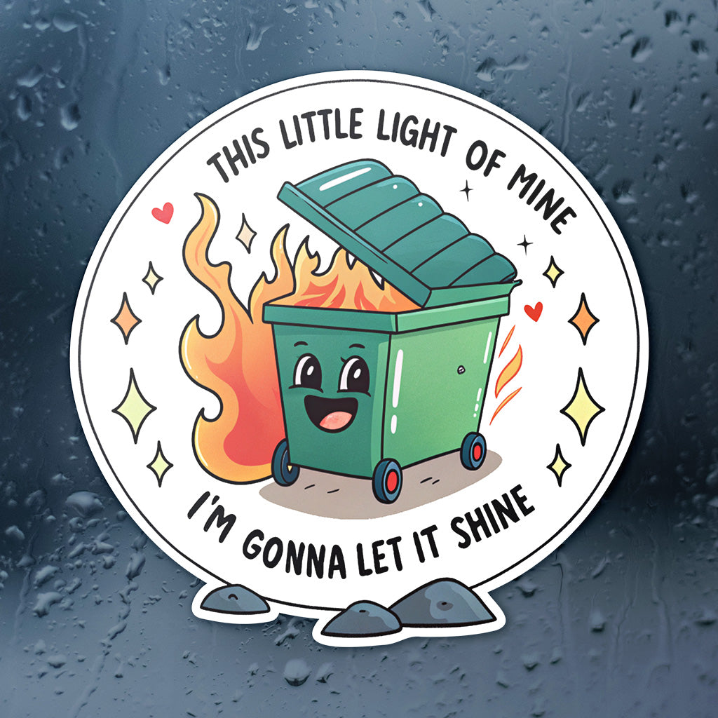 Dumpster Fire Sticker - Funny, Sarcastic Vinyl Decal for Laptops, Cars, and Water Bottles
