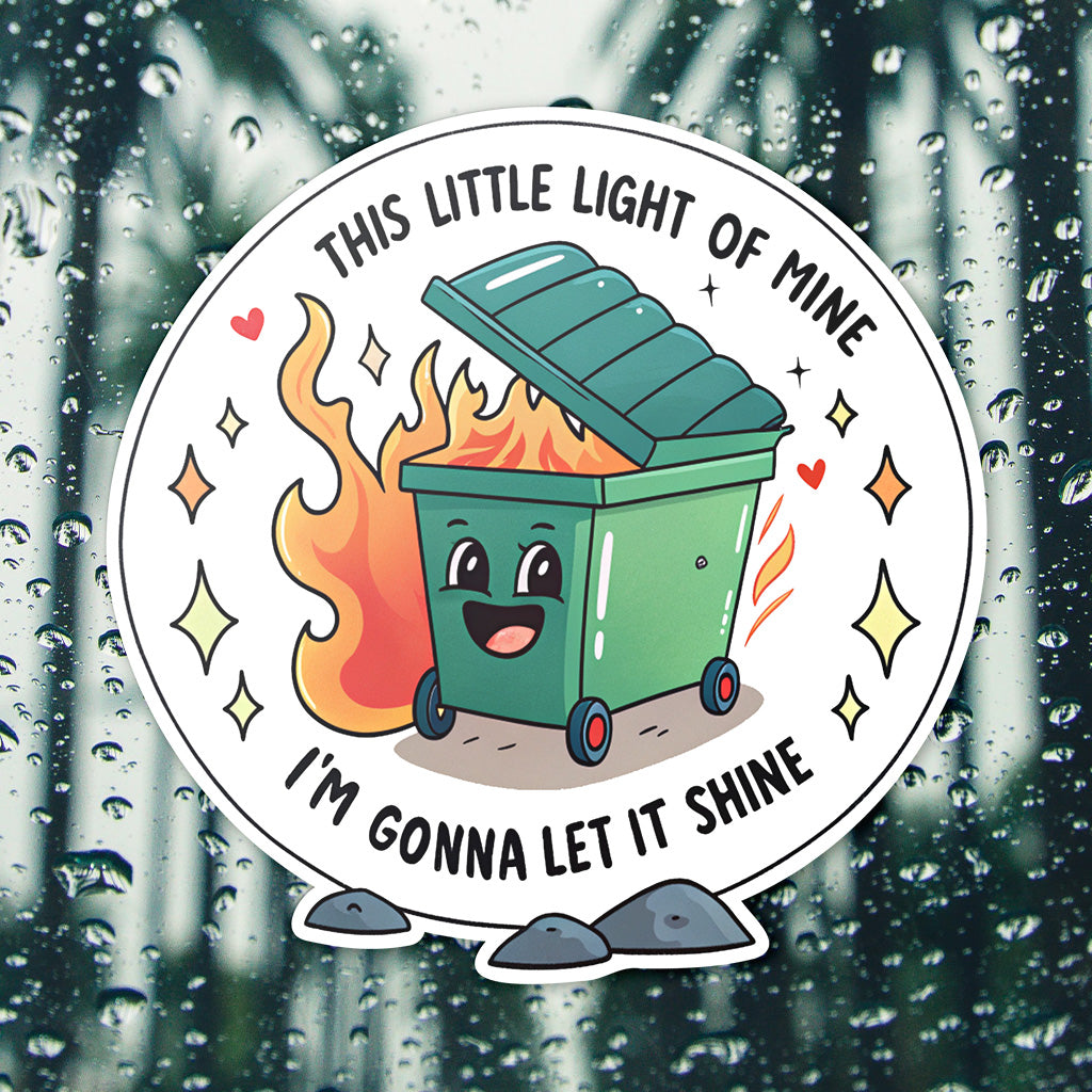 Dumpster Fire Sticker - Funny, Sarcastic Vinyl Decal for Laptops, Cars, and Water Bottles