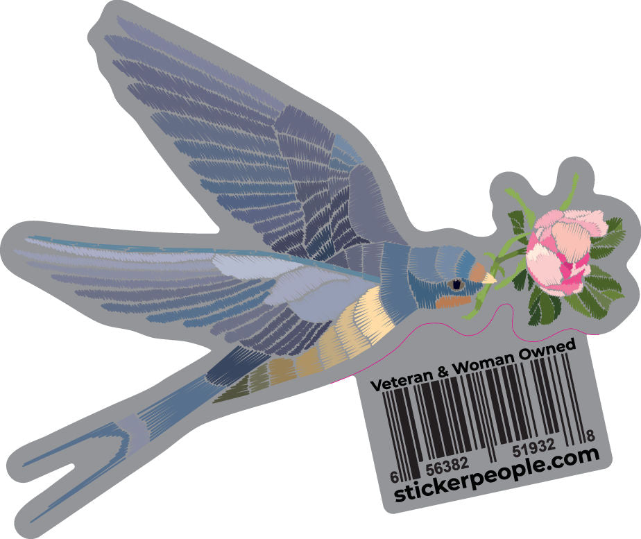 Barn Swallow with Flower