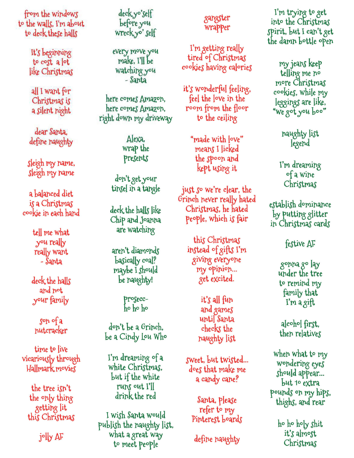Festive AF Quote Stickers