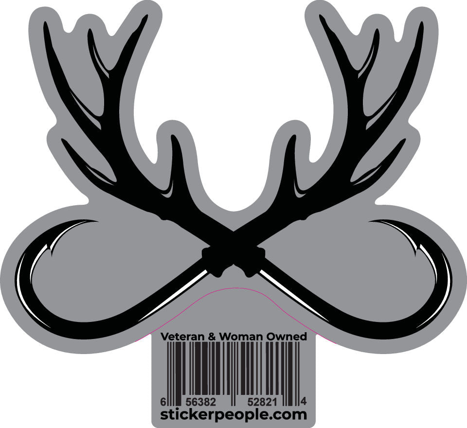 Fish Hooks with Antlers Stickers
