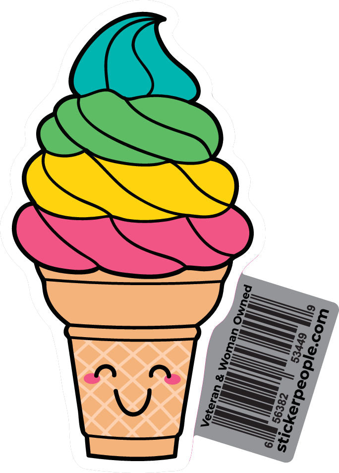 Rainbow Soft Serve Cone