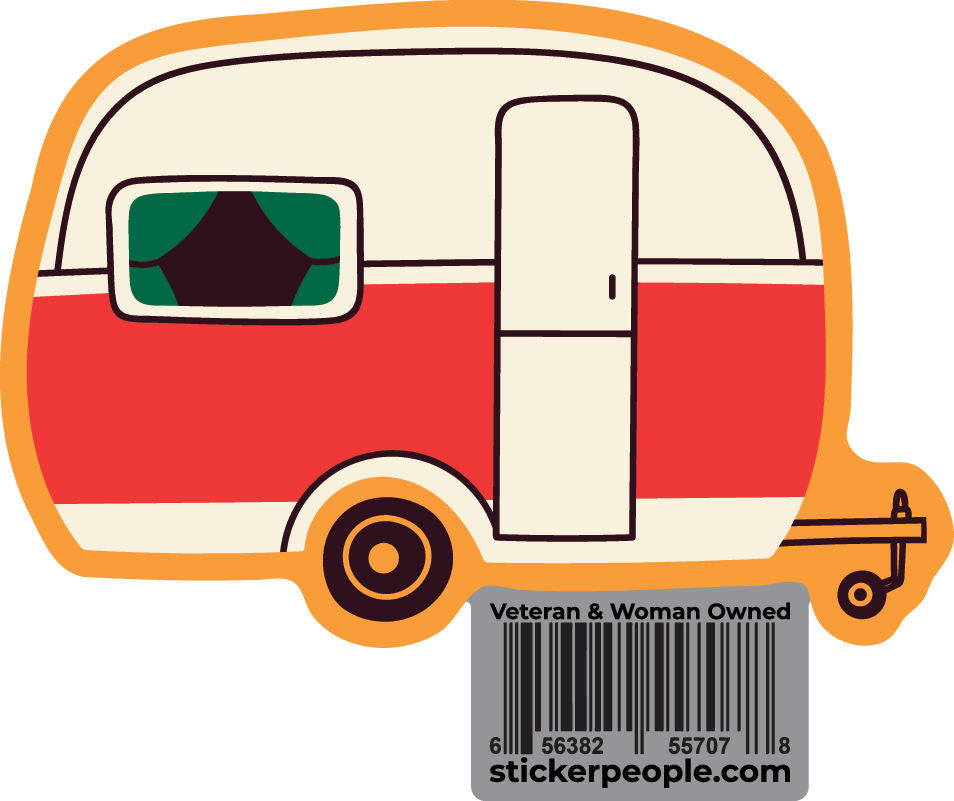 Retro Camper on Orange