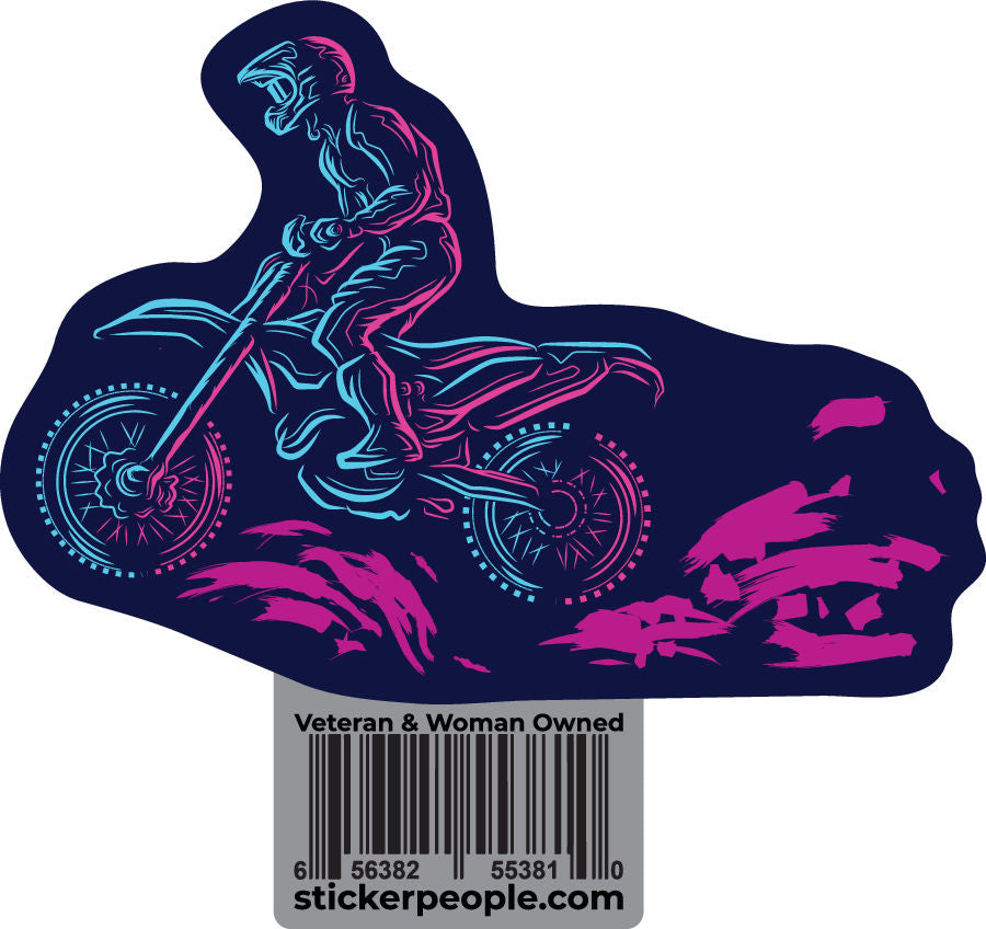 Pink and Blue Dirt Bike