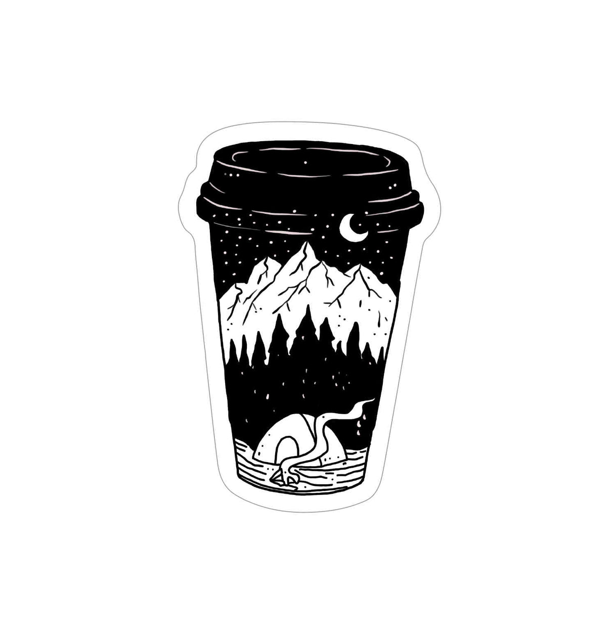 Mountain Coffee Cup | Coffee Sipper | Sticker People