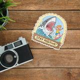 Stay Positive Shark Sticker - Funny, Motivational Vinyl Decal for Water Bottles, Laptops, and Cars