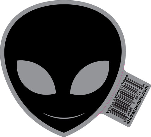 Black Alien Face Sticker | Sticker People