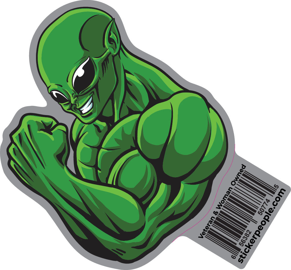 Flexing Alien Sticker Alien Flex Sticker People Sticker People
