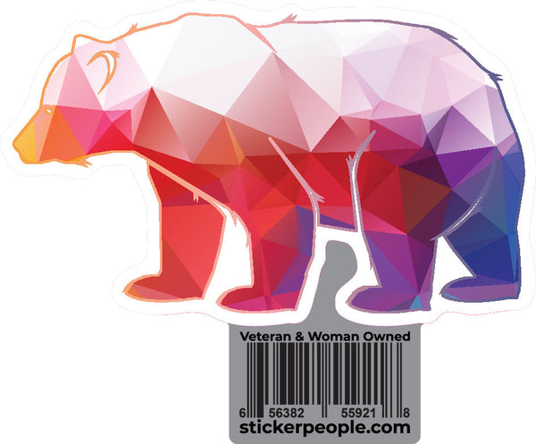Geometric Rainbow Gradient Bear