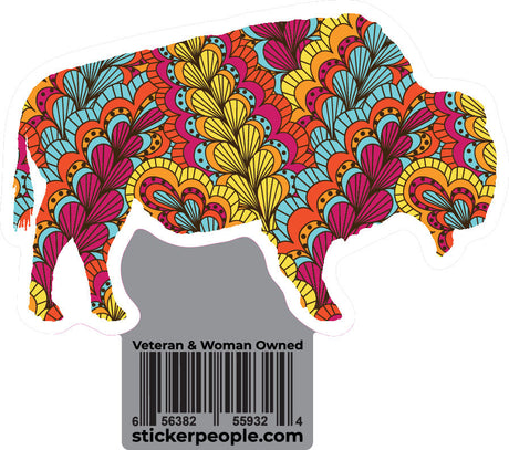 Bison Double Exposure Paisley Design