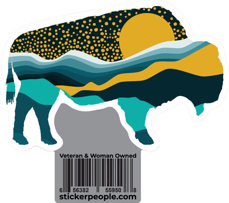 Yellow and Black Sunset Buffalo