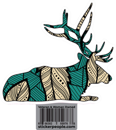 Wood Cut Feather Elk