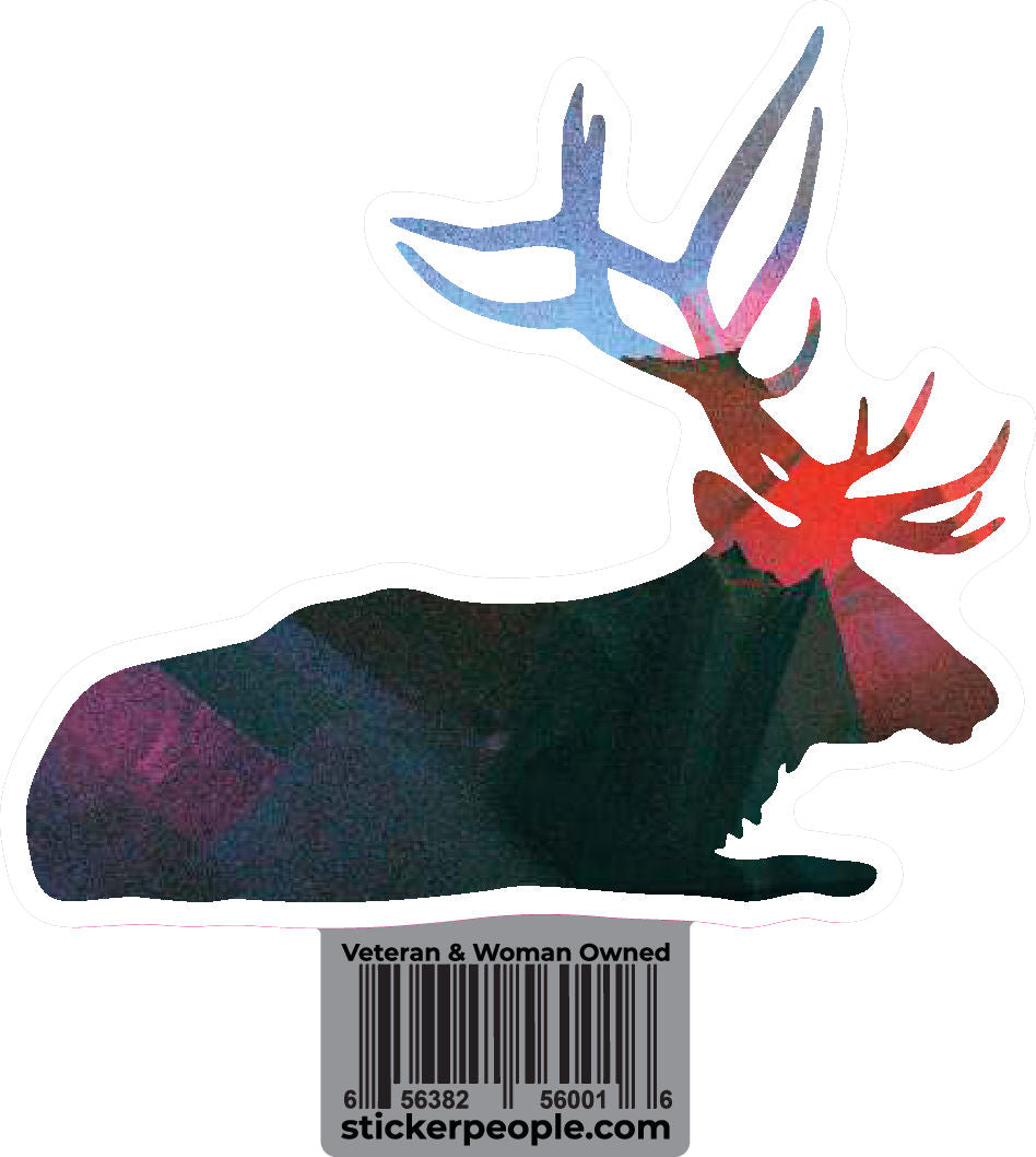 Red and Blue Paper Texture Elk