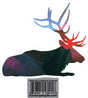 Red and Blue Paper Texture Elk