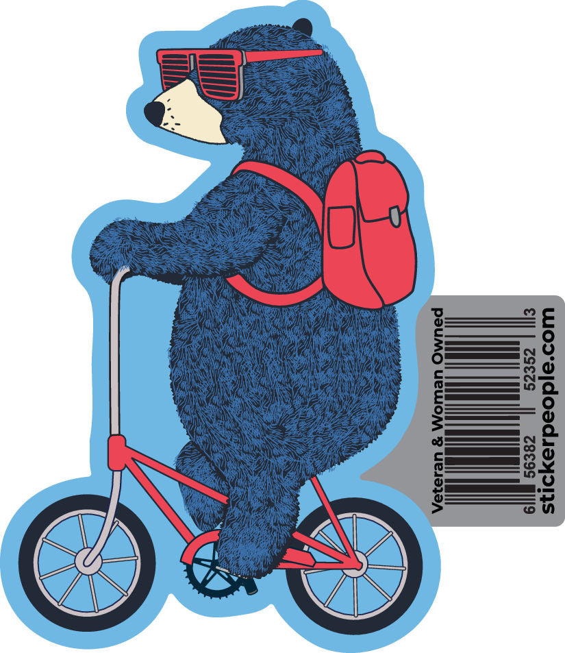 Blue Bear on Little Bike