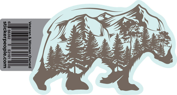 Mountains and Trees Silhouette Bear