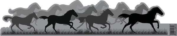 Horses Long Black and White