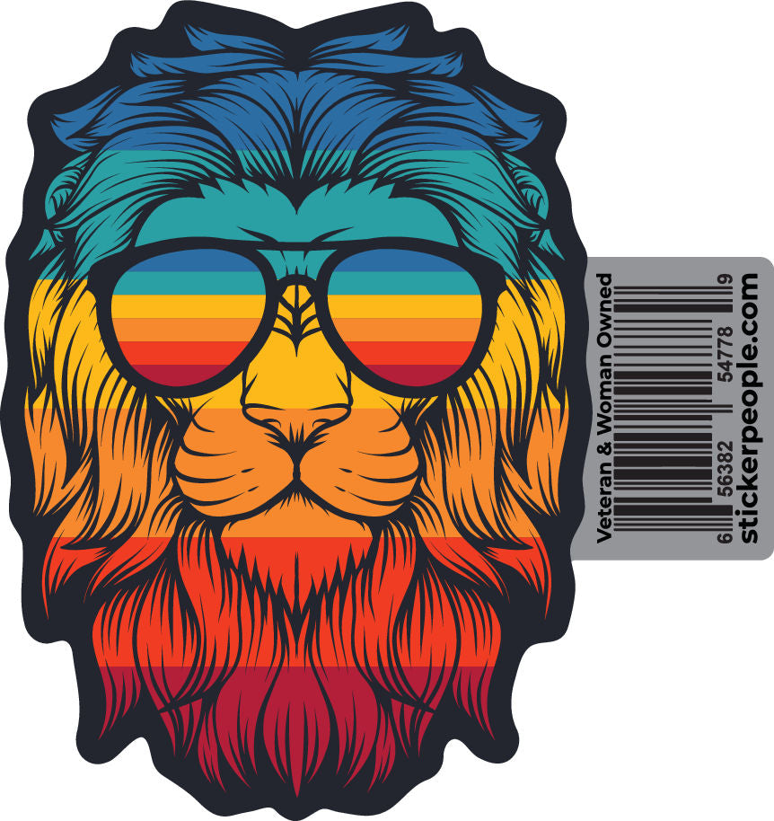 Rainbow Lion with Sunglasses