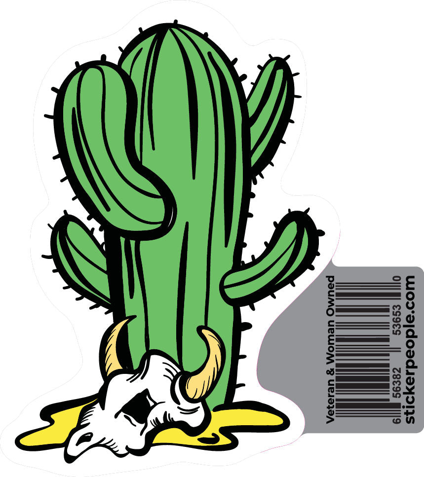 Cartoon Cactus with Skull