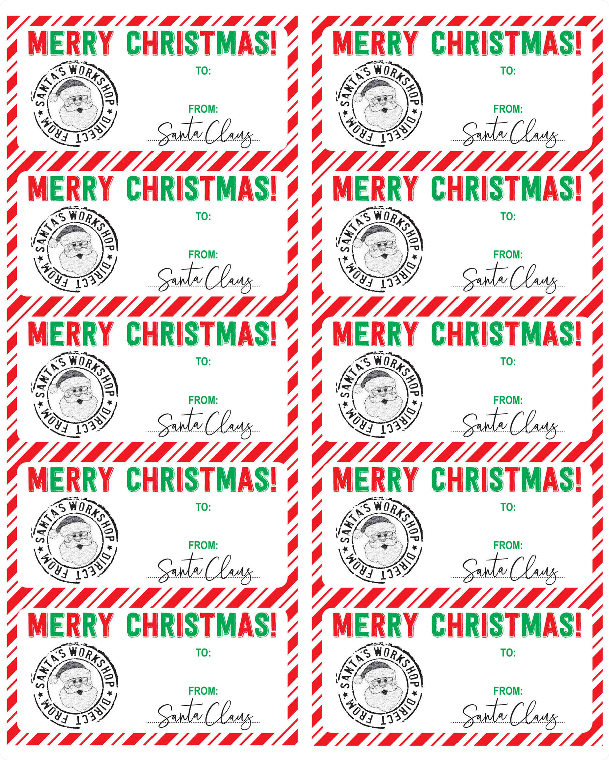 From Santa Gift Tags