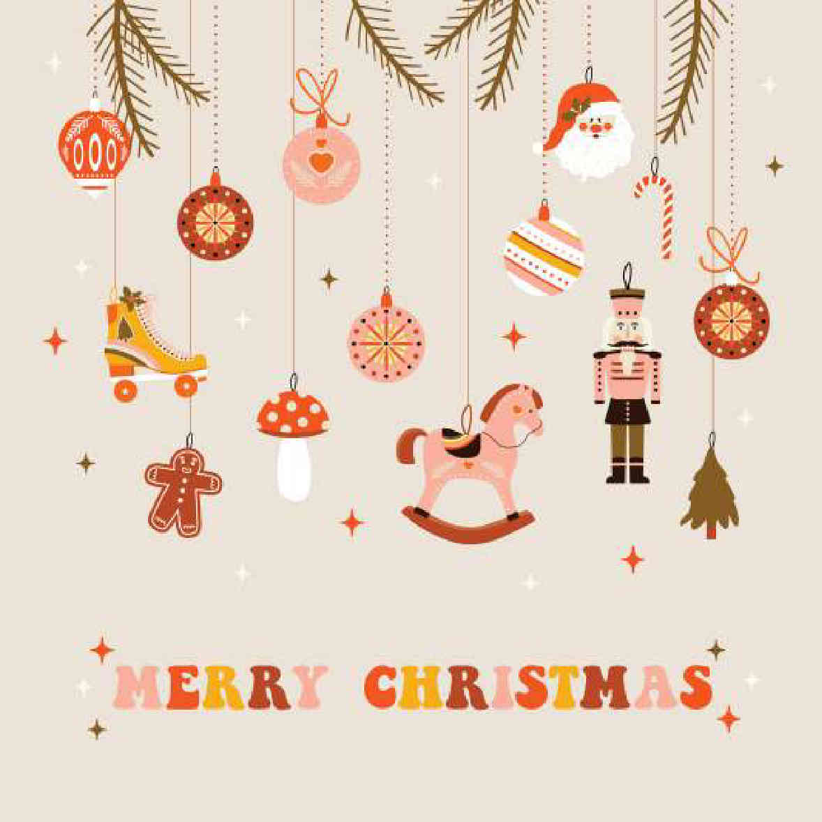 Merry Christmas Hanging Ornaments
