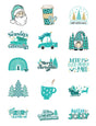 Torquoise Christmas Stickers