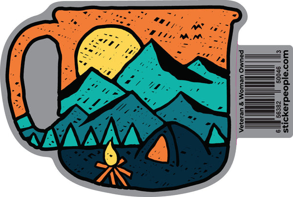 Sunrise and Mountains Coffee Cup Sticker