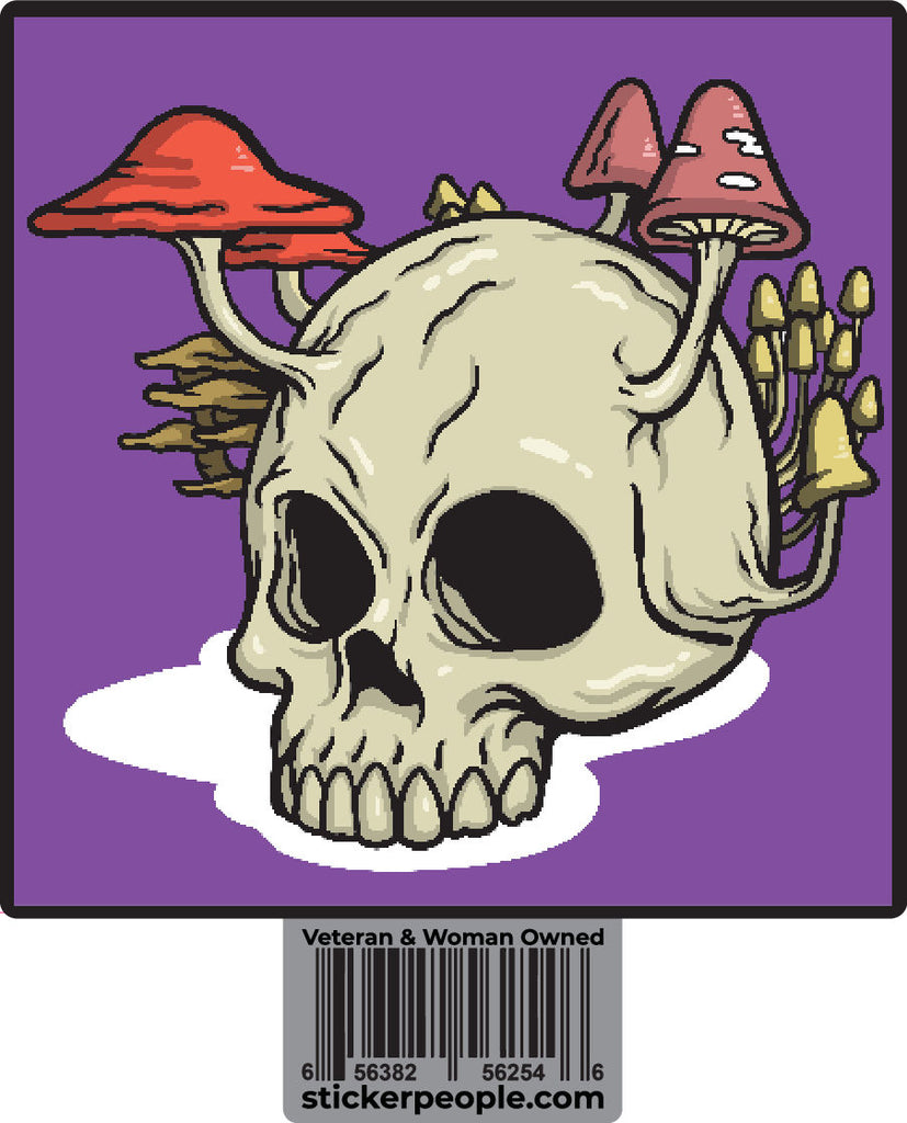 Skull With Mushrooms Square