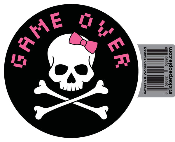 Game Over Skull and Crossbones