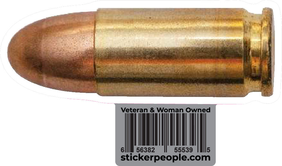 Single 9mm Bullet | Bullet Sticker | Sticker People