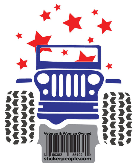 Blue Jeep Red Stars