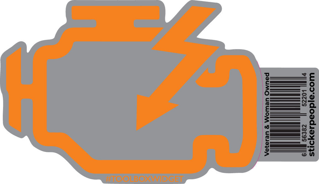 Orange Check Engine Symbol | Check Engine Light Sticker | Sticker People