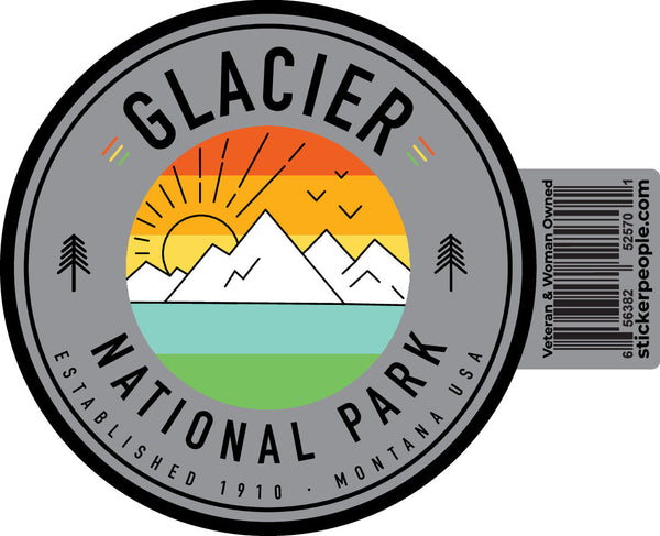 Glacier National Park Round with Stripes