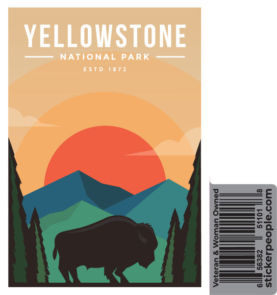 Yellowstone Postcard with Bison