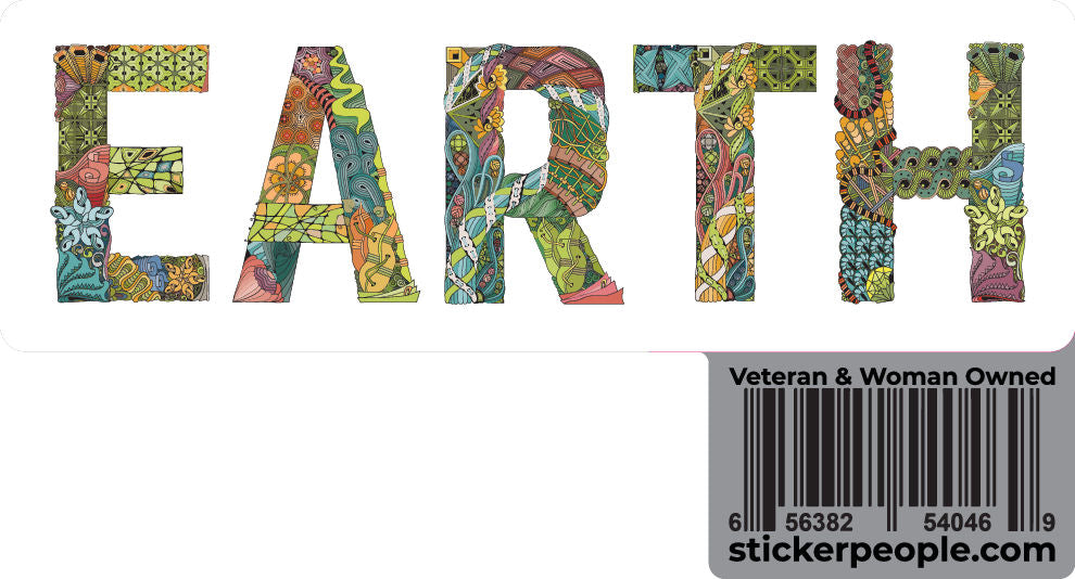 Earth Decorated Text Sticker | Earthy Texture | Sticker People