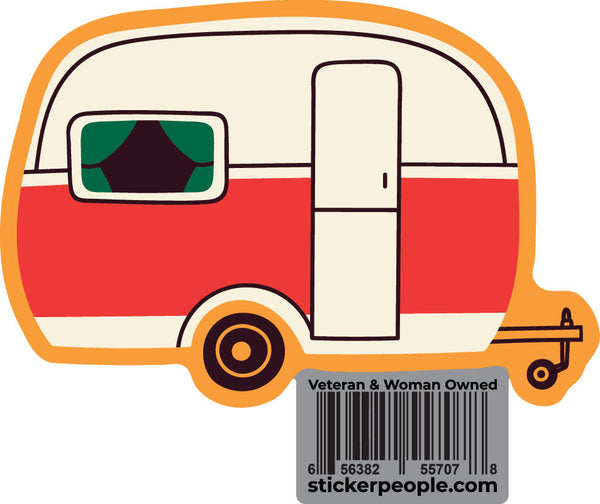 Retro Camper on Orange