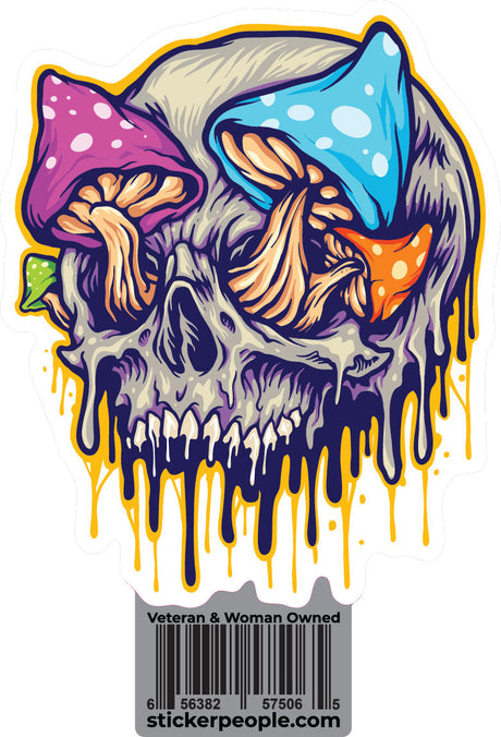 Dripping Skull With Mushroom Eyes