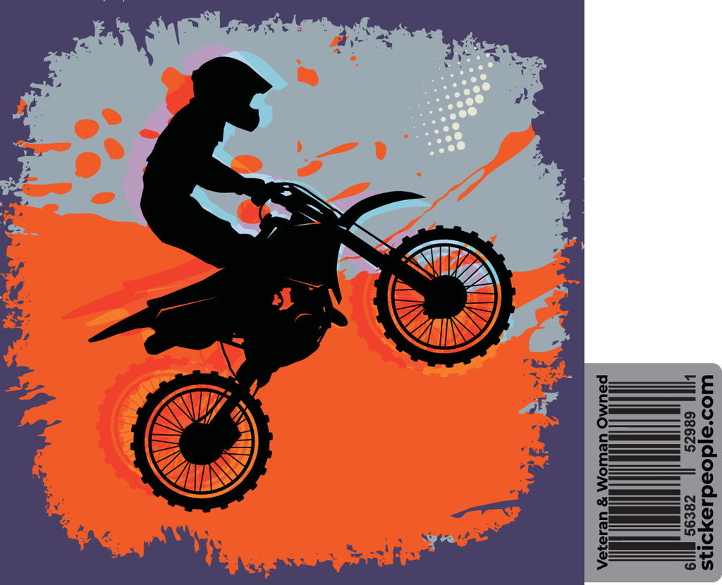 Dirt Bike Silhouette on 80s Background
