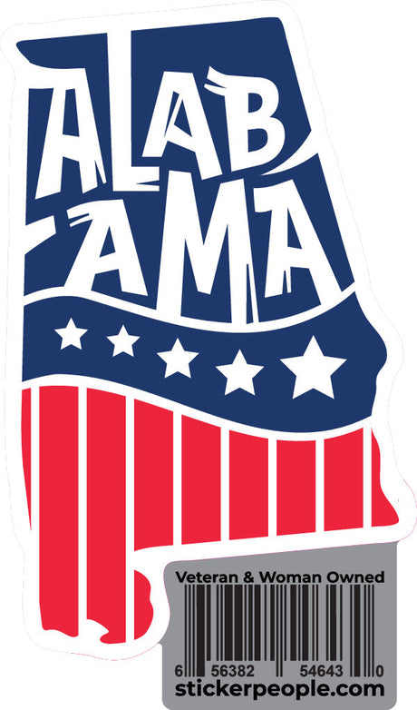 Alabama State Shape with Flag