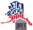 Alaska State Shape with Flag