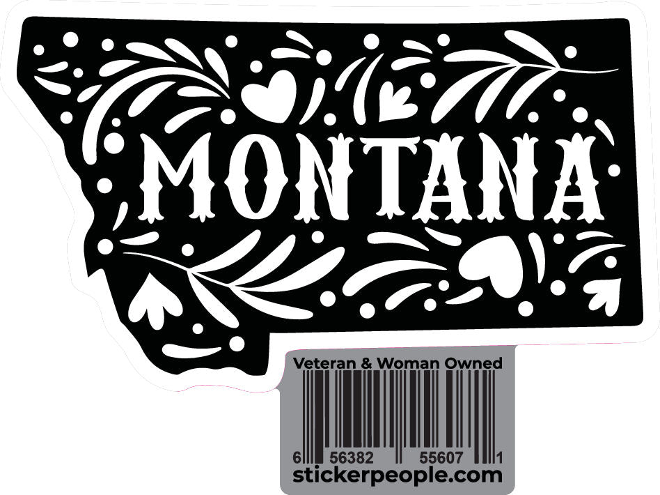 Montana black and white Hearts
