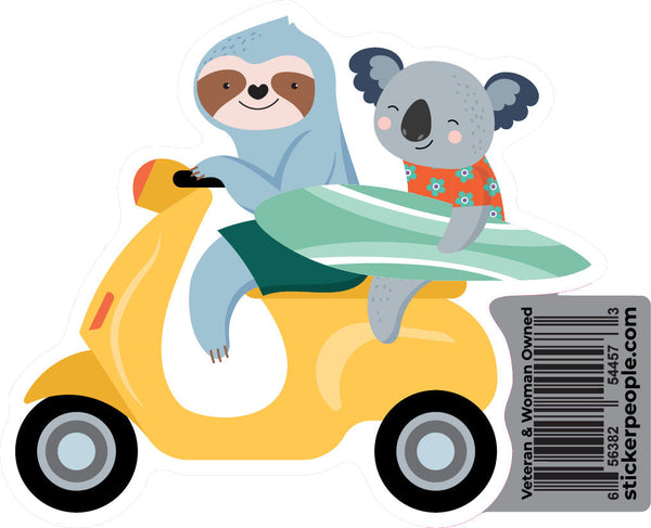 Sloth and Koala on Scooter