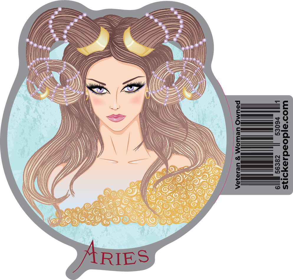 Aries Zodiac Horned Lady