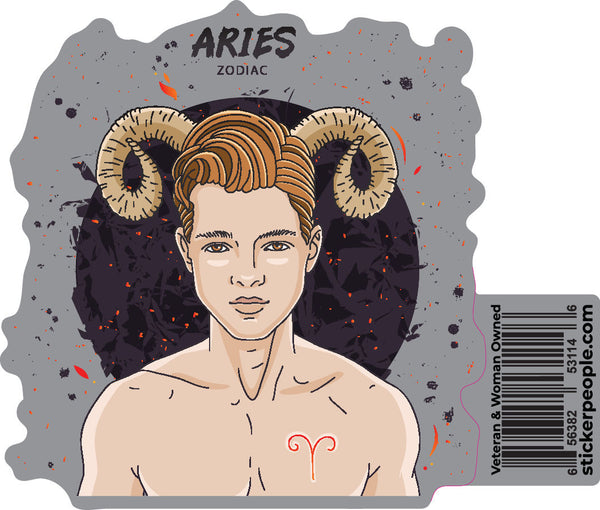 Aries Zodiac Horned Dude