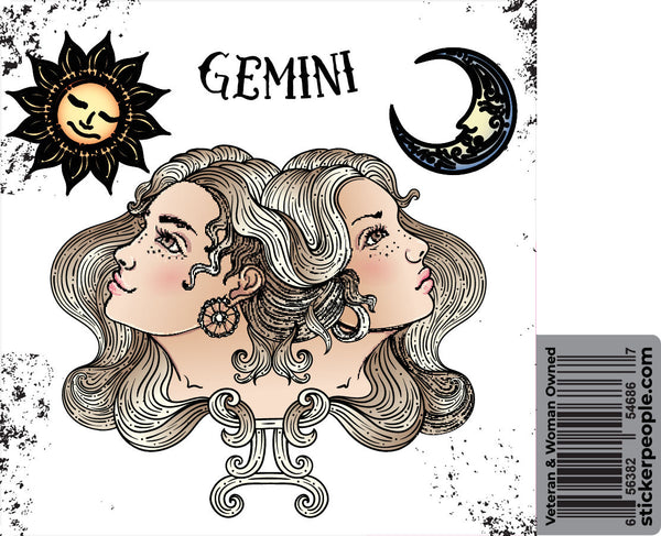 Gemini Zodiac Mirrored 2 Faces